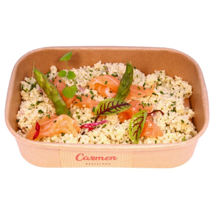 Couscous con Salmon Ahumado y menta delivery racion